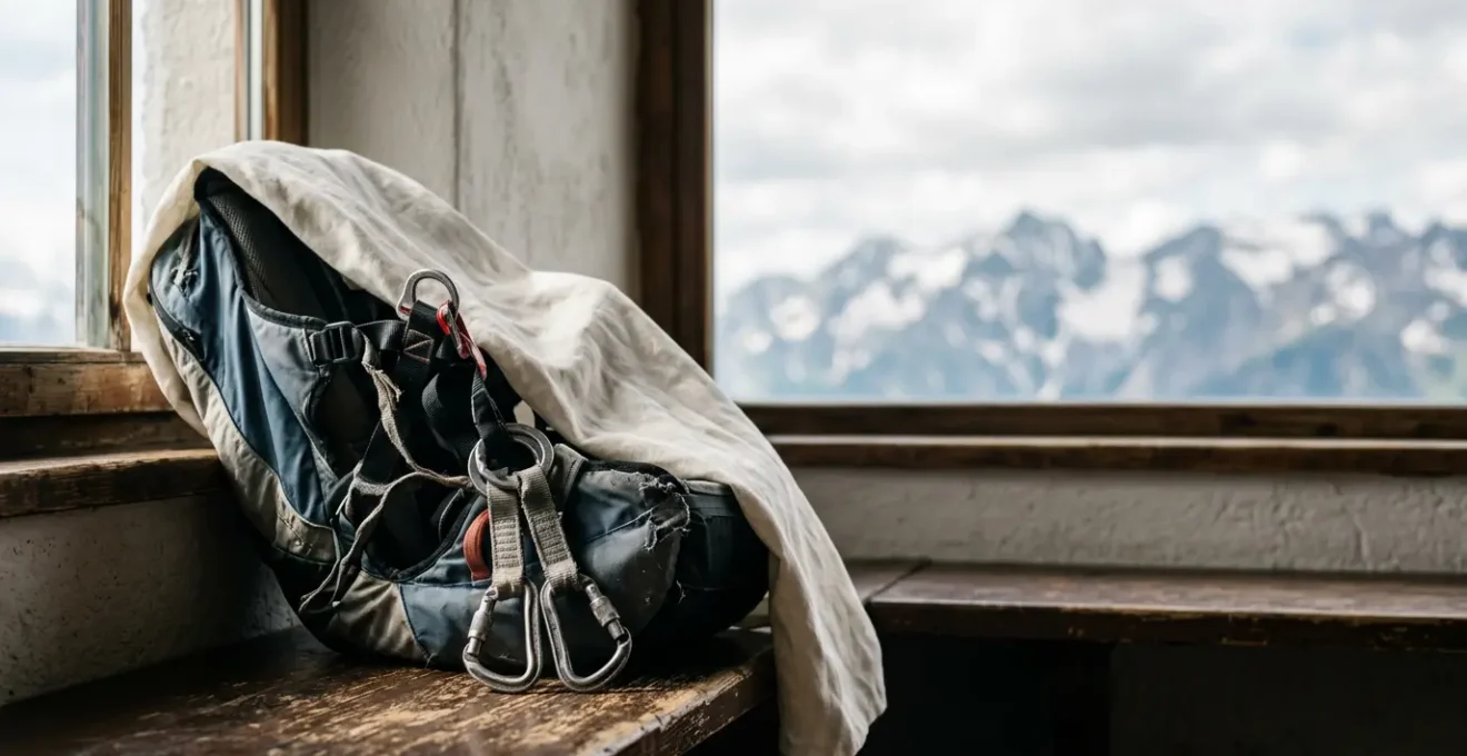 Scène conceptuelle évoquant la pratique du parapente et les enjeux d'assurance, sans texte visible