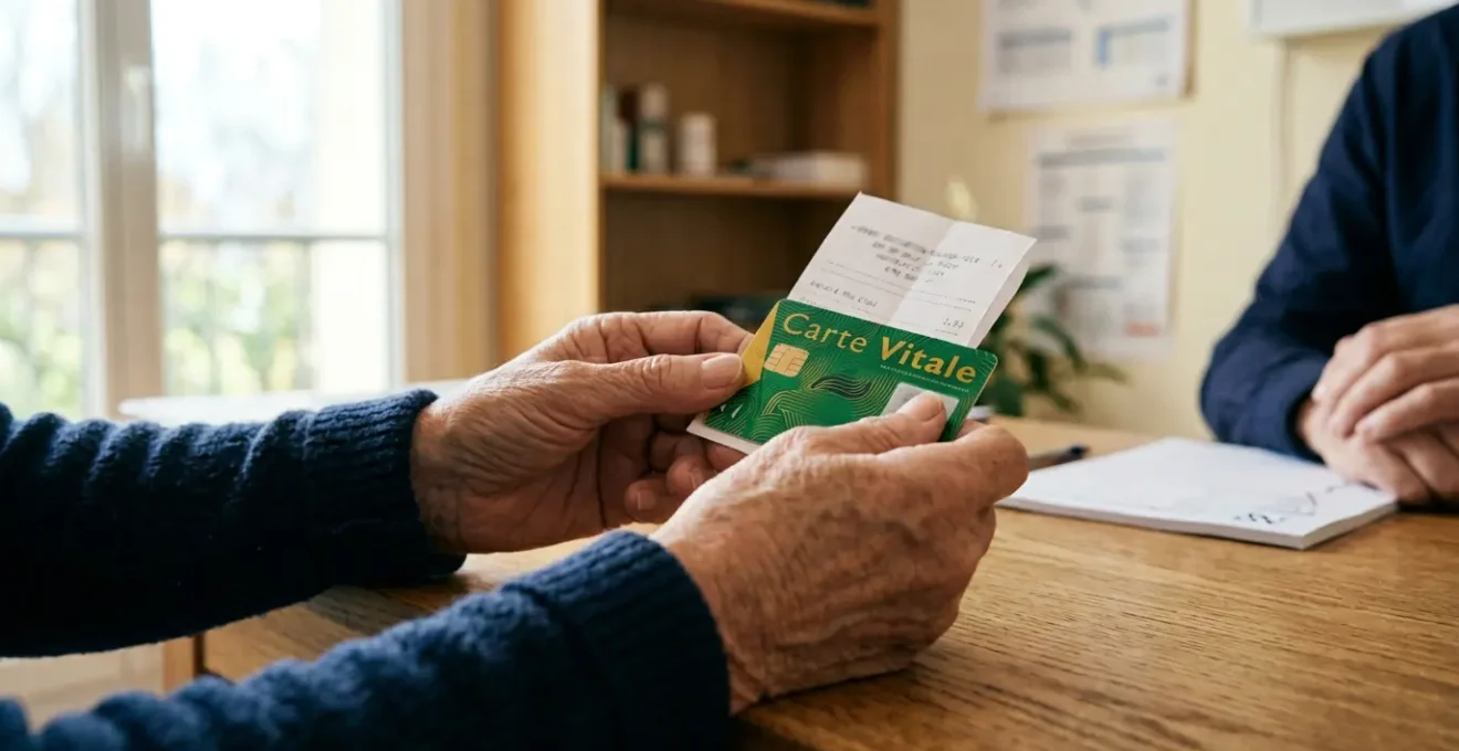 Personne consultant un médecin avec documents de remboursement de santé