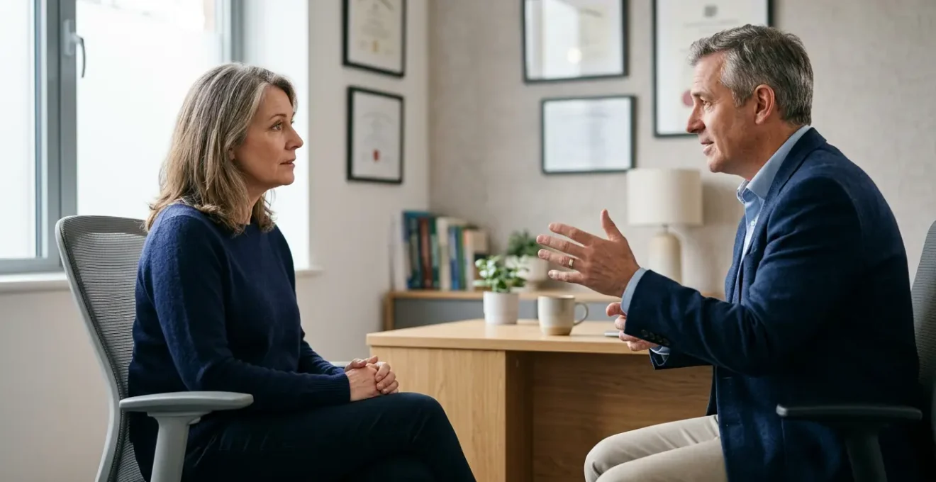 Patient consultant un médecin spécialiste dans un cabinet médical moderne