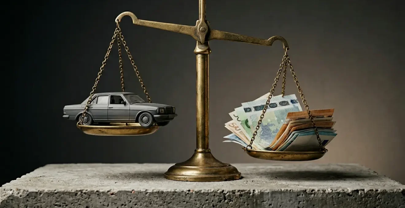 Concept visuel illustrant le choix stratégique entre différentes formules d'assurance automobile