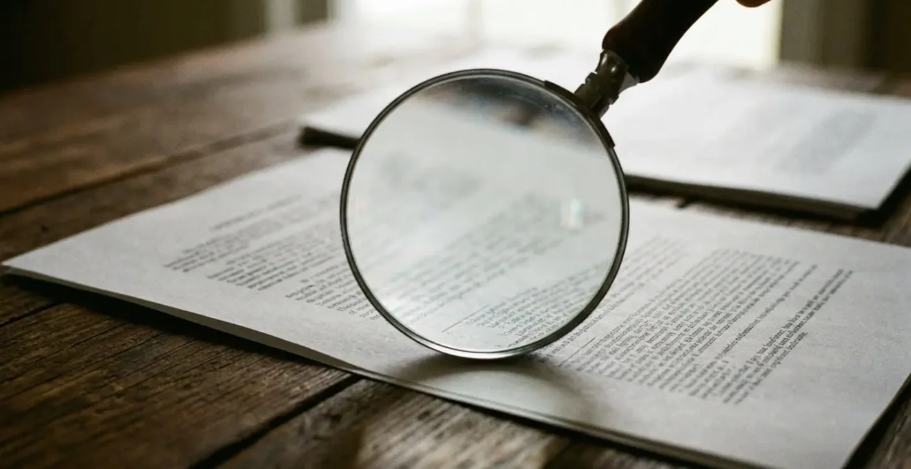 Contrat d'assurance habitation avec loupe révélant des clauses cachées