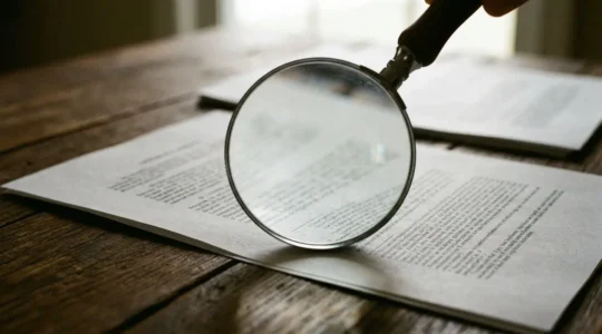 Contrat d'assurance habitation avec loupe révélant des clauses cachées