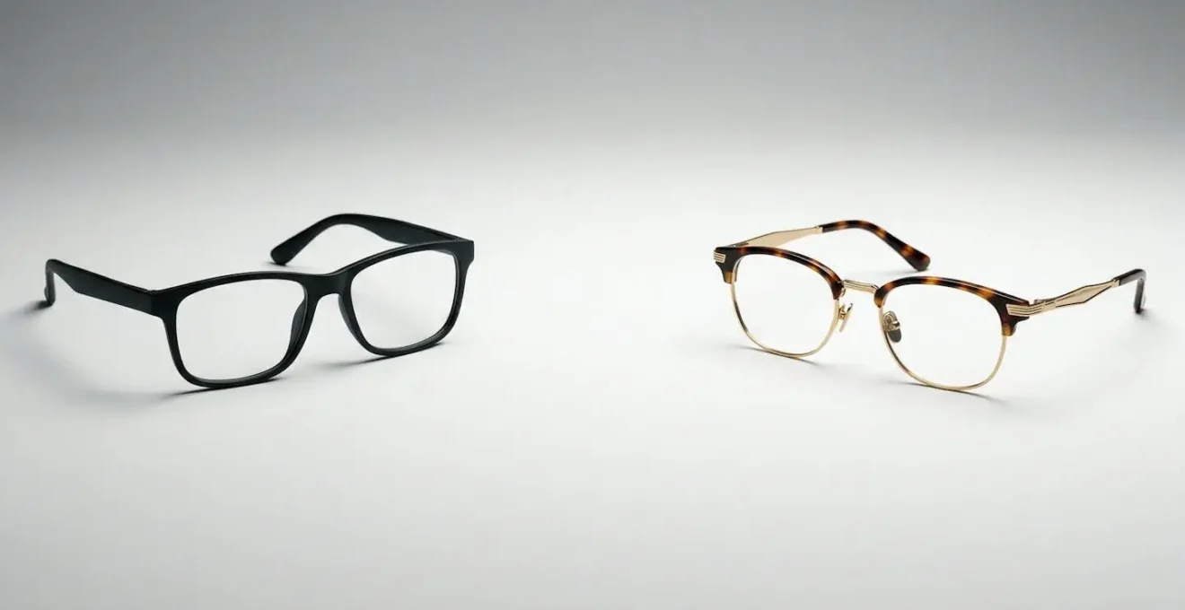 Illustration symbolique montrant le décalage entre budget optique et coûts réels des lunettes de qualité